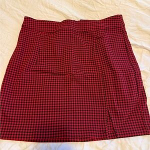 Garage Black Red Gingham Skirt